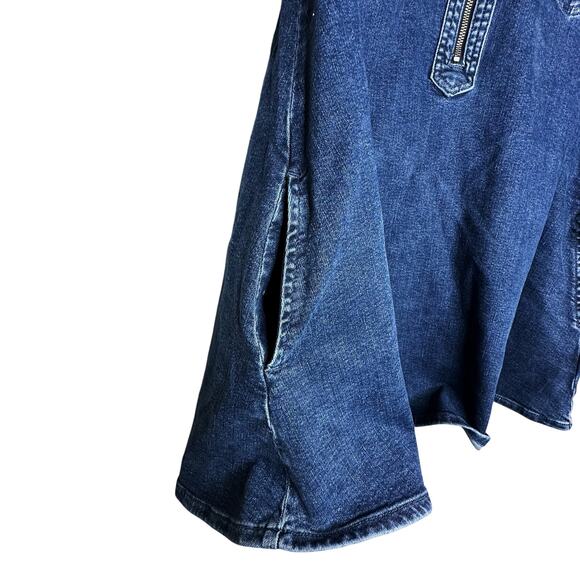 Pilcro Westley Regenerative Cotton Blue Denim Mini Dress Zip Small Short Sleeve - Picture 11 of 15